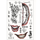 Halloween Tattoos Stickers Horror Makeup Joker Smile Stickers For Halloween Decoration Haunted House Cosplay Props Costume