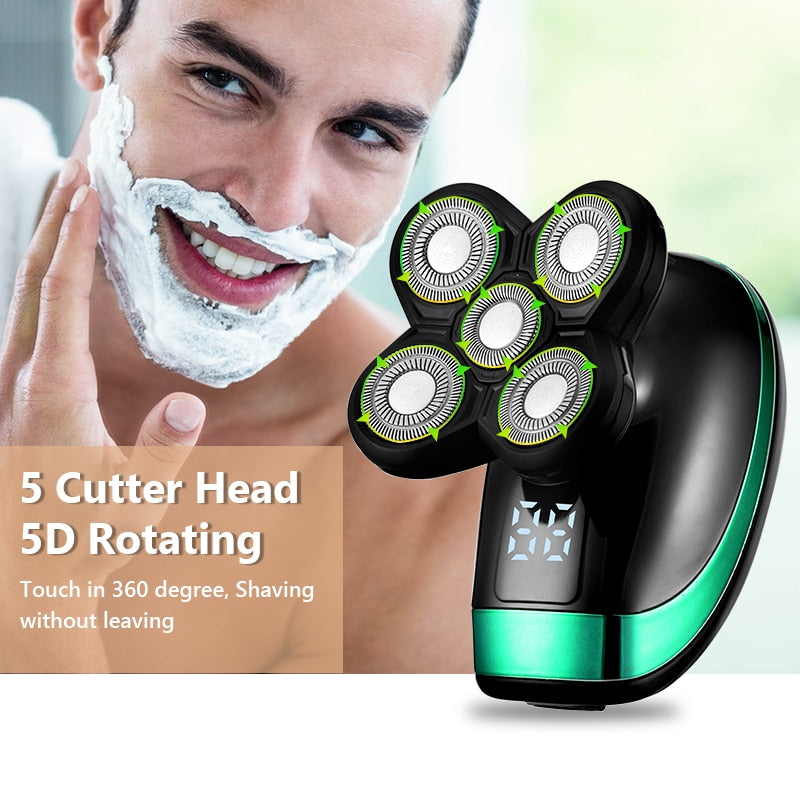 5 IN 1 Electric Razor Electric Shaver Rechargeable Shaving Machine for Men Beard Razor Wet-Dry Dual Use Waterproof Fast Charging