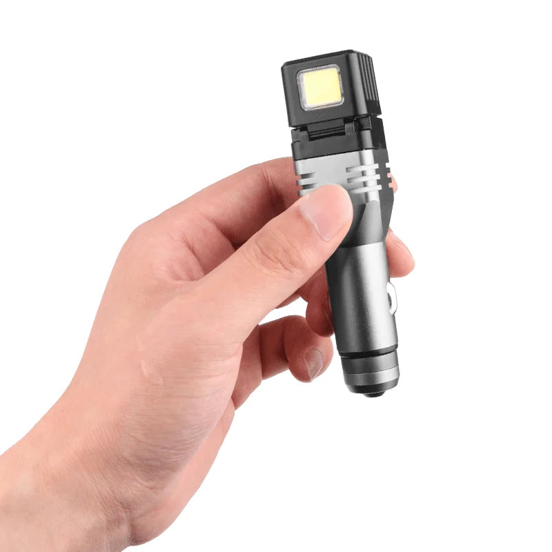 ZK20 LED Flashlight MINI Car Chargeable Lantern Torch Powerful Lamp Built-in Li-ion Battery Car Cigarette Lighter Socket Light