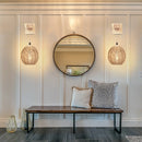 Led Rattan Wall Lamp Bedroom Living Room Corridor Wall Light E27 Bedside Lamp Retro Woven Lamps Indoor Lighting Fixtures