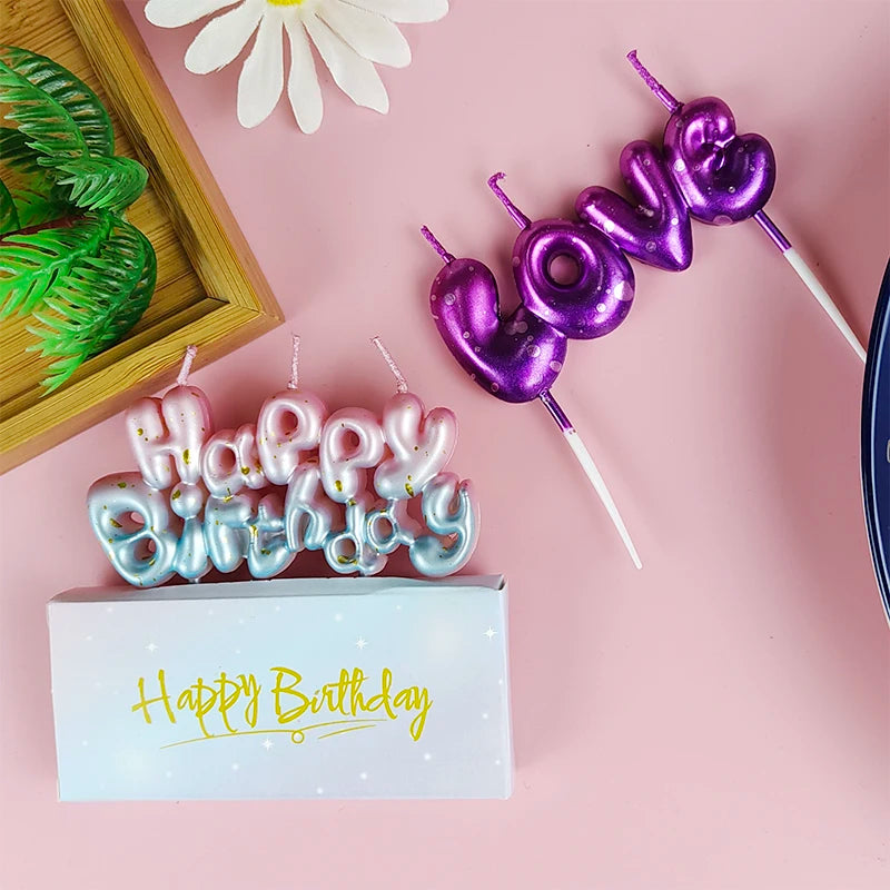 Happy Birthday Cake Decoration Happy Birthday Letter Candle Love Creative Birthday Cake Decoration