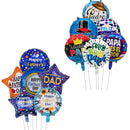 6pcs 18inch English Spanish Happy Father's Day Round Star Balloons Best Dad Helium Balloon Papa Father's Day Party Decorations