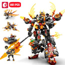 SEMBO Transforming Mech Robot Assemblage Building Blocks Kits MOC Tank Helicopter Fighter Battleship Models Kids Toys Boys Gifts