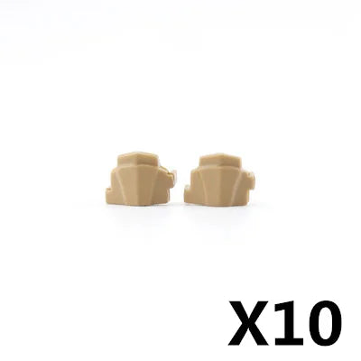 MOC WWII Military Figure Accessories Building Blocks Soldiers Face Scarf Tactical Belt Headphones Telegram Toys Children J031