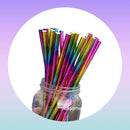25pcs Foil Gold Silver Disposable Drinking Paper Straws Rainbow for Birthday Wedding Christmas Party Event Supplies