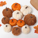 9Pcs Velvet Artificial Pumpkin Ornaments Halloween Party Thanksgiving Dinner Table Decoration Autumn Fall Home DIY Craft Wreath