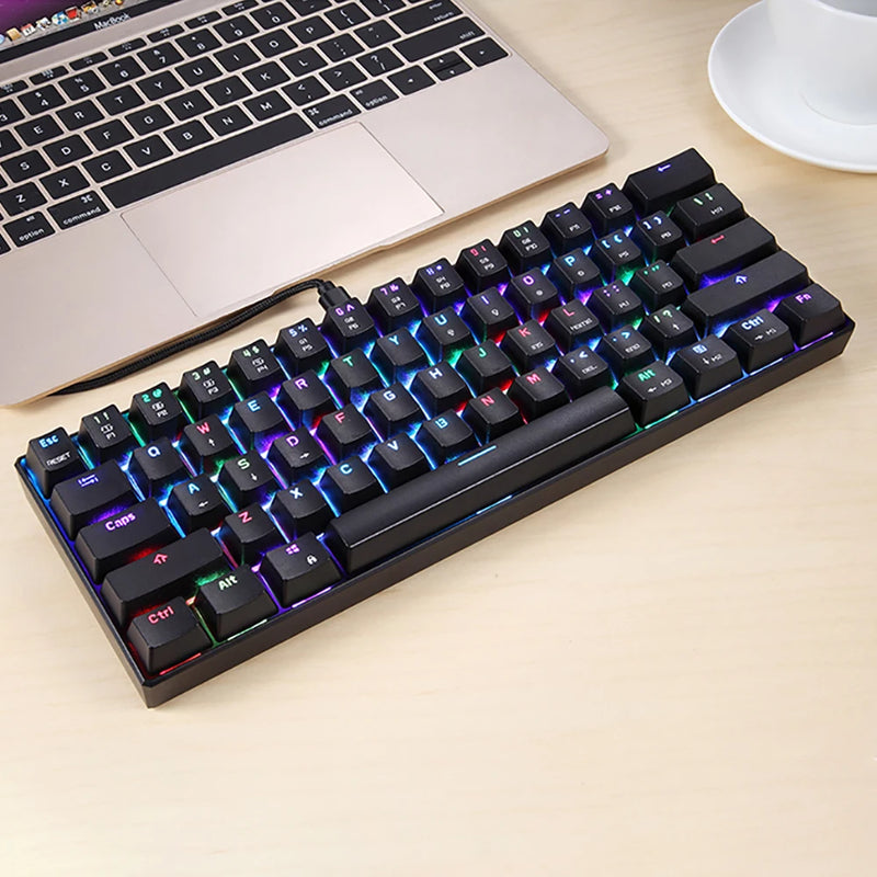 Motospeed CK61 Mechanical Keyboard 61 Key RGB Backlit Wired Office Gaming Computer Keyboard Red Switch Drive For Android Windows