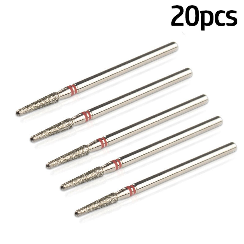 20pcs/Lot Diamond Milling Cutter for Manicure Nail Drill Manicure Machine Bit Accessories Cuticle Clean Mill Cutter Removing Gel