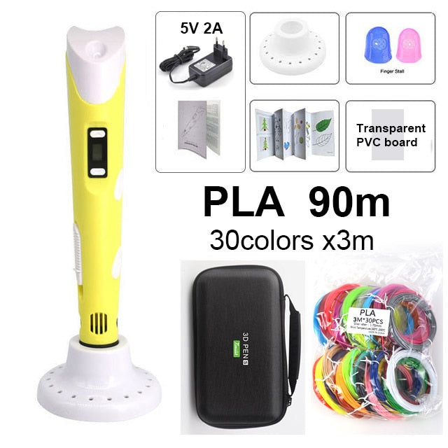 3D Pen 3D For Kids With 20/30 Colors PLA Filament ,3D Printing Pen, 3D Creative Toy Children&