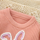 Adorable Infant Easter Jumper with Cute Bunny Design Soft Long Sleeve Crew Neck Knit Pullover for Baby Boy or Girl
