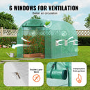 SucceBuy Walk-in Tunnel Greenhouse Hoop House Greenhouse Tunnel Plant House with Steel Frame Green PE Cover Roll-up Zipper Door