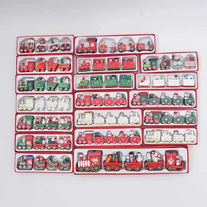 New Wooden/Plastic Train Christmas Ornament Merry Christmas Decoration for Home 2023 Xmas Gifts Noel Natal Navidad New Year 2024