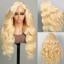 HD Lace Frontal Honey Blonde Wig Human Hair 13x6 28 Inch Blonde Lace Front Wigs Human Hair Pre Plucked 210% Density Body Wave