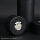 Travel Cigar Case Leather Cedar Wood Lined Tube Mini Humidor Black Tobacco Box with Long Humidifier Hygrometer Best Men's Gift