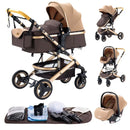 Luxury Baby Stroller 3 in 1 Portable Travel Baby Carriage Fold Pram High Landscape Aluminum Frame Newborn Infant Stroller