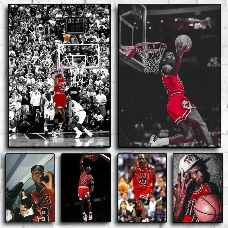 1PC M-Michael J-Jordan Poster Self-adhesive Art Waterproof Paper Sticker Coffee House Bar Room Wall Decor