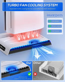 Cooling Stand for PS5 Slim Disc/Digital Edition with Controller Charging Station Stand Fan for Playstation 5 Slim Console 9 LED