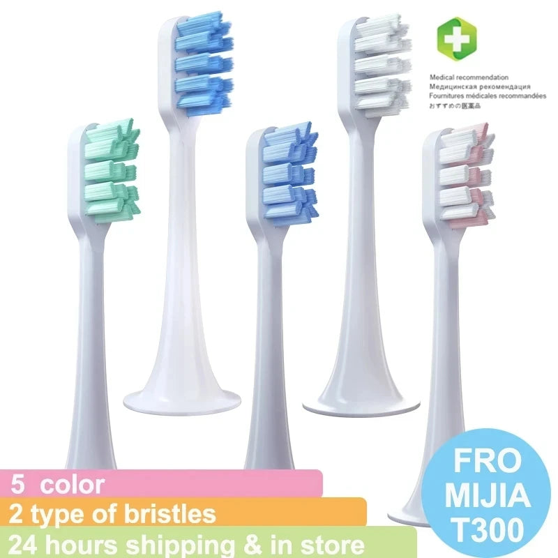 Replacement Toothbrush Heads For Xiaomi T300 T500 Sonic Electric Teeth Brush Mijia T300 Nozzles With Dust Cover Vacuum Packaging