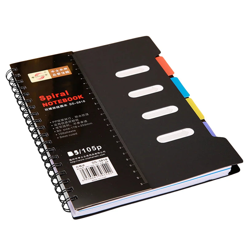 Spiral Notebook Journal with Dividers and Tabbed Pages for Organization and Planning