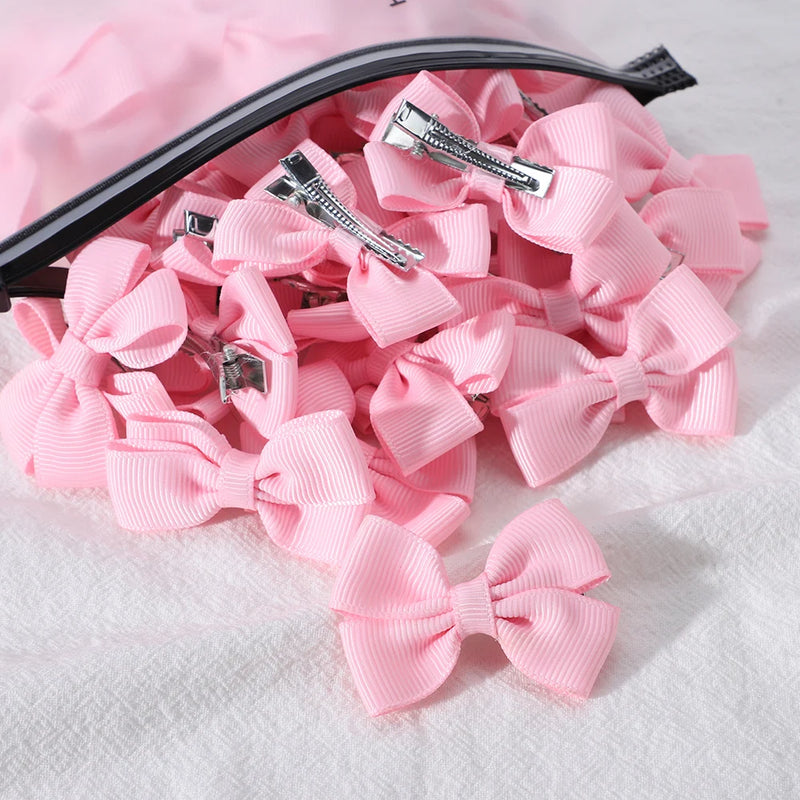 5/15/20Pcs/Set Solid Hairpins for Baby Grosgrain Ribbon Bows Hair Clips Boutique Handmade Headwear Girls Kids Hair Accessories