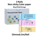 Thermal Paper Transparent Sticker For Phomemo/Memoking M02/T02 Mini Printer for Journal Photo Text Notes 53mm