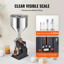 SucceBuy A03 5-50ml/5-100ml Manual Liquid Filling Machine Paste Bottle Filler Adjustable with Hopper for Juice Shampoo Honey