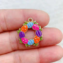 10pcs Alloy Dripping Cartoon Easter Eggs Charm Pendant Necklace Keychain Earrings DIY Rabbit Eggshell Handmade