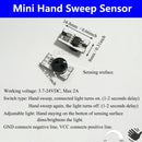 DC5V12V24V Hand Wave Sensor Switch Module Rounded Head 2A Mini Sweep Smart LED Controller for Kitchen Wardobe Cabinet LED Strip