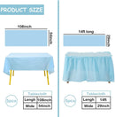 Disposable Table Skirts with Tablecloth Ruffled Plastic Table Skirt for Wedding Party Birthday Business Events Baby Shower White
