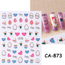 3D Bunny Nail Art Sticker Decals Decorations Easter Egg Design Cute Cartoon Rabbit Flower Nail Stickers Sliders for Manicure