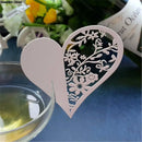 50pcs/set Wedding Table Decoration Place Cards Laser Cut Bird Heart Floral Wine Glass Place Cards For Party Decoration