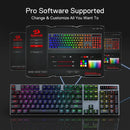 Redragon K556 PRO Upgraded Wireless RGB Gaming BT/2.4Ghz Tri-Mode Mechanical Hot-Swap Linear Quiet Red Switch Keyboard