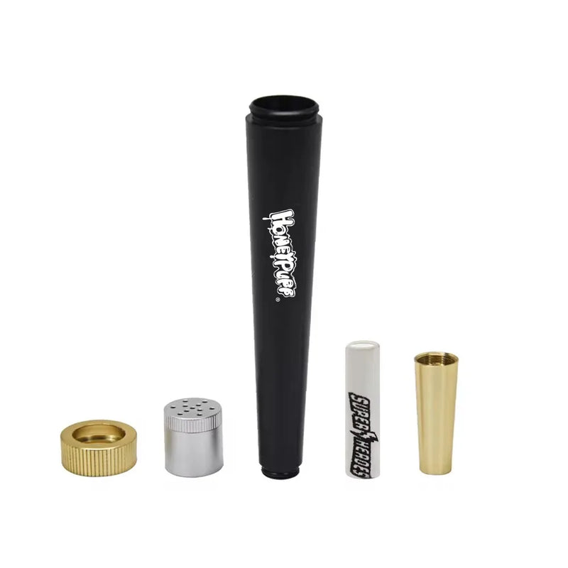 MOONSHADE Metal Dry Herb Smoking Pipe with 5mm Activated Carbon Filter Removable Cone Tobacco Pipes Smoking Accessories