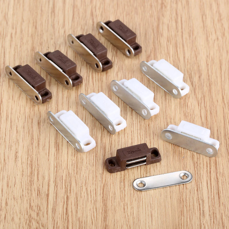 5 Pcs 27*10mm Magnetic Door Catches Kitchen Cupboard Wardrobe Cabinet Latch Catch with Screws Furniture Hardware White/Brown