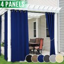 4 Panels Outdoor Curtains for Patio - Waterproof Blackout Curtains & Drapes Windproof UV Protection for Porch Gazebo Pergola