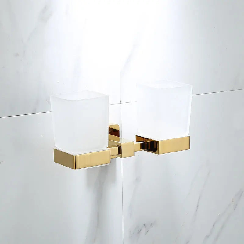 Luxury Golden Bathroom Brass Hardware Towel Rack Paper holder Toilet Brush Holder Towel Holder hook Row hook Activity bar