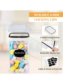 6pcs Closed food storage containers with LIDS, plastic kitchen pantry organization and storage, dry cargo containers for cookies