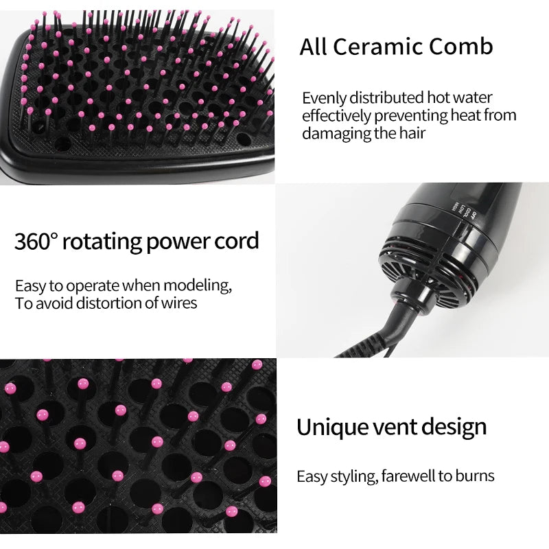 Hair Dryer Brush Portable Hot Air Brush Blow Dryer with Comb One Step Hair Dryer Comb Blower Brush Hair Straightener