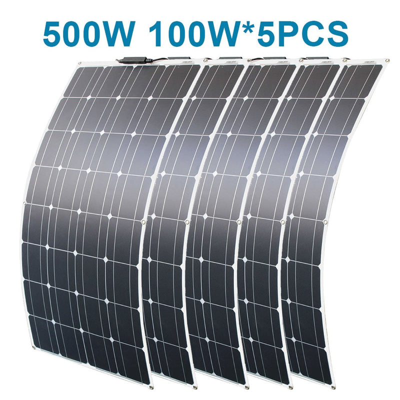 DGSUNLIGHT 100w 200w 12v portable Solar Panel Flexible 16V 800W plate CELLS Monocrystalline silicon