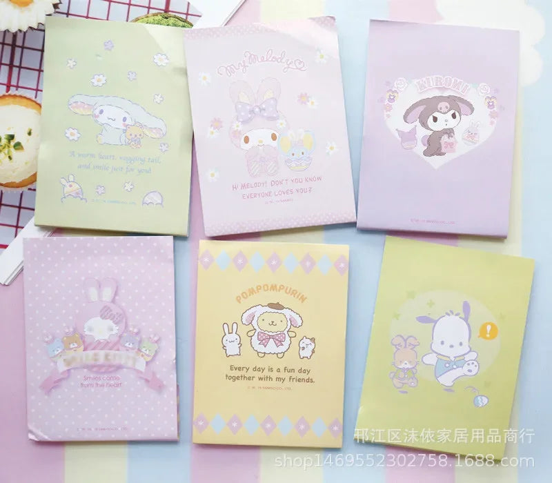 Sanrio Cute Cartoon My Melody Pochacco Easter Bunny Ears Large Cinnamoroll Note Card Message Note Strip Student Stationery Gift