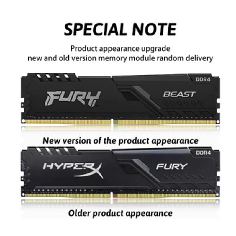 original HyperX Fury DDR4 8GB 16GB 32GB 3600MHz 3200MHz 2666MHz 2400MHz 2133MHz DRAM DIMM Memory 288pin White Black Red