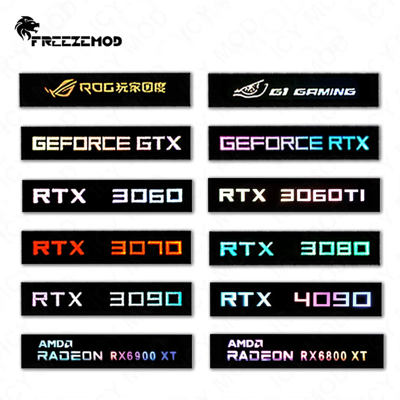 FREEZEMOD GPU Side Panel RTX3090 GTX ROG PC Decoration Video Card Plate Faith Lamp Water Cooler AURA SYNC Liquid Cooling ARGB