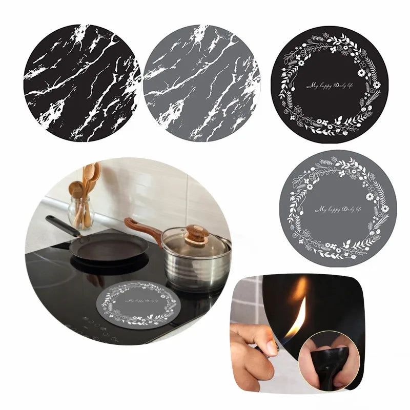 1pcs Silicone Induction Cooker Protection Pad Fiberglass Induction Cooktops Magnetic Non-slip Scratch Protector Heat Resistance