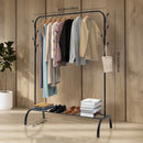 Double-track, double-rod storage rack, coat hanger, garment rack, display rack, shoe rack, clothes rail, adjustable height