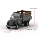 WW2 Military Truck Building Block Transport Vehicle M8 Light Armored Vehicle MOC Assembly Model Toys For Boys