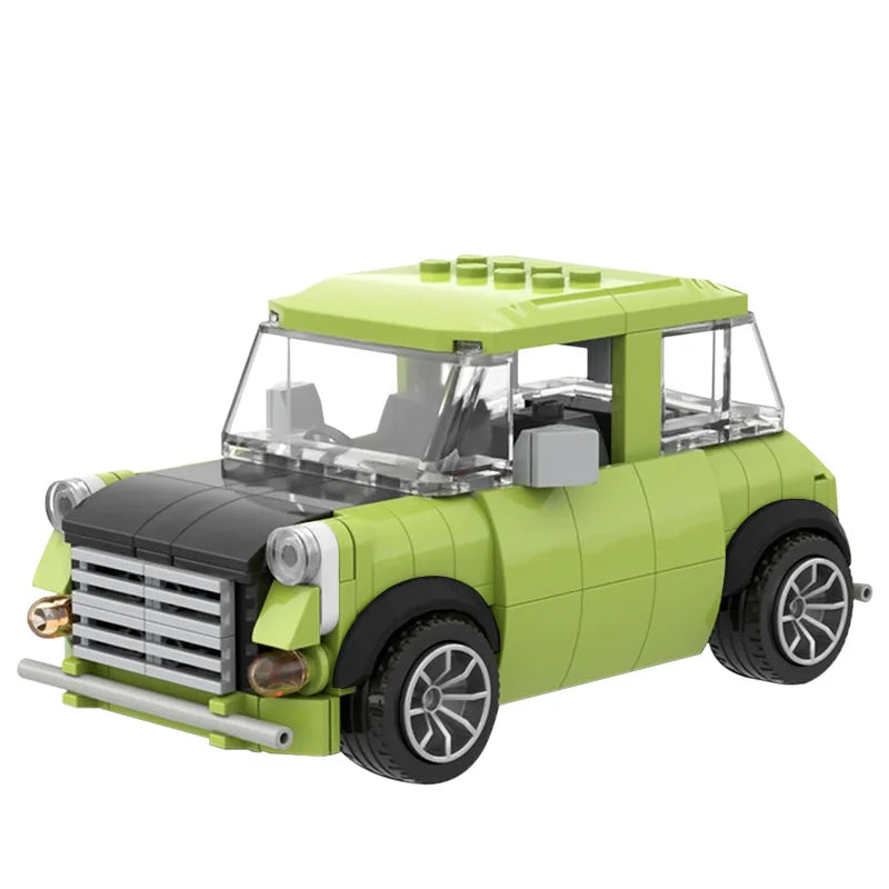 MOC Bean's Mini Car Building Blocks 242 Pieces Classic Comedy Green Sedan Vehicle Model Bricks Toys Kid Birthday Holidays Gift