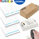 Wireless Smart Light Switch RF 433MHz Remote Control Switch AC 95-250V 10A Module 86 Wall Panel for Bedroom,Gallery Lights Lamp