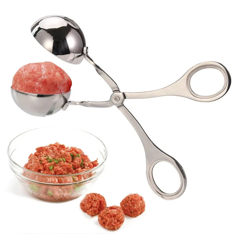 Stainless Steel Meatball Clamp Pill Round Rice Ball Maker Clip Tongs with Grip Pork Beef Meat Kitchen Cooking Tools DIY Gadget