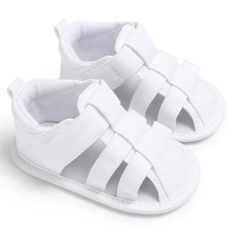 Summer Newborn Baby Fashion Soft Crib Shoes First Walker Anti Slip Sandals Shoes Boy Girl  Prewalker Canvas Casual Shoes 0-18M