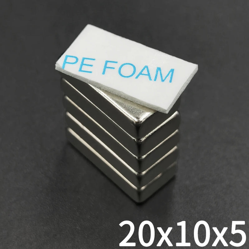 Block Strong Neodymium Powerful Rare Earth Permanent Magnets with Double-Sided Adhesive for Decoration Office Craft Fridge DIY